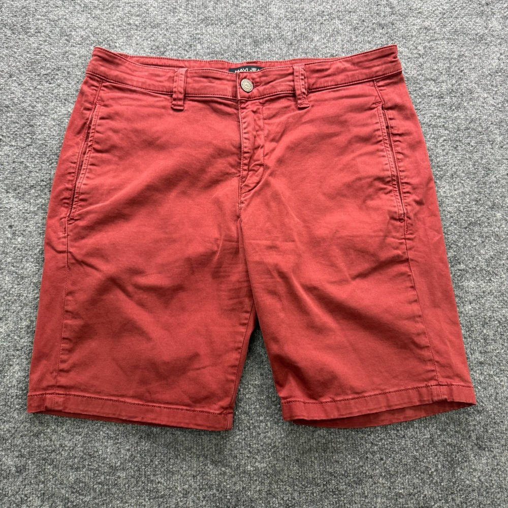 Mavi Simon Chino Shorts Mens 34 Red 8.5" Inseam Stretch Casual Cotton
